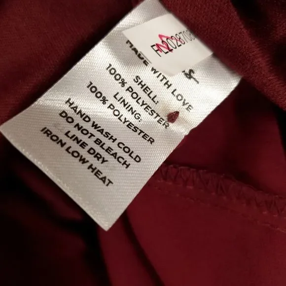 Lulus Romper Womens XL Burgundy Snap Front Sheer Lined Elastic Waist Sleeve - Picture 15 of 15